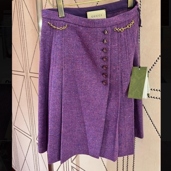 Gucci Purple Pleated Skirt - Picture 2 of 6